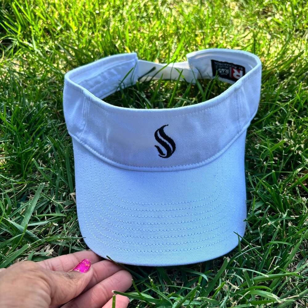 Richardson Sacramento State Visor White Cotton Twill Adjustable Green Logo